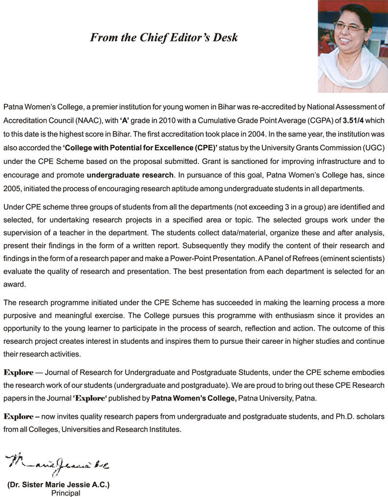 Top College in Patna | Dr. Sister Marie Jessie A.C.