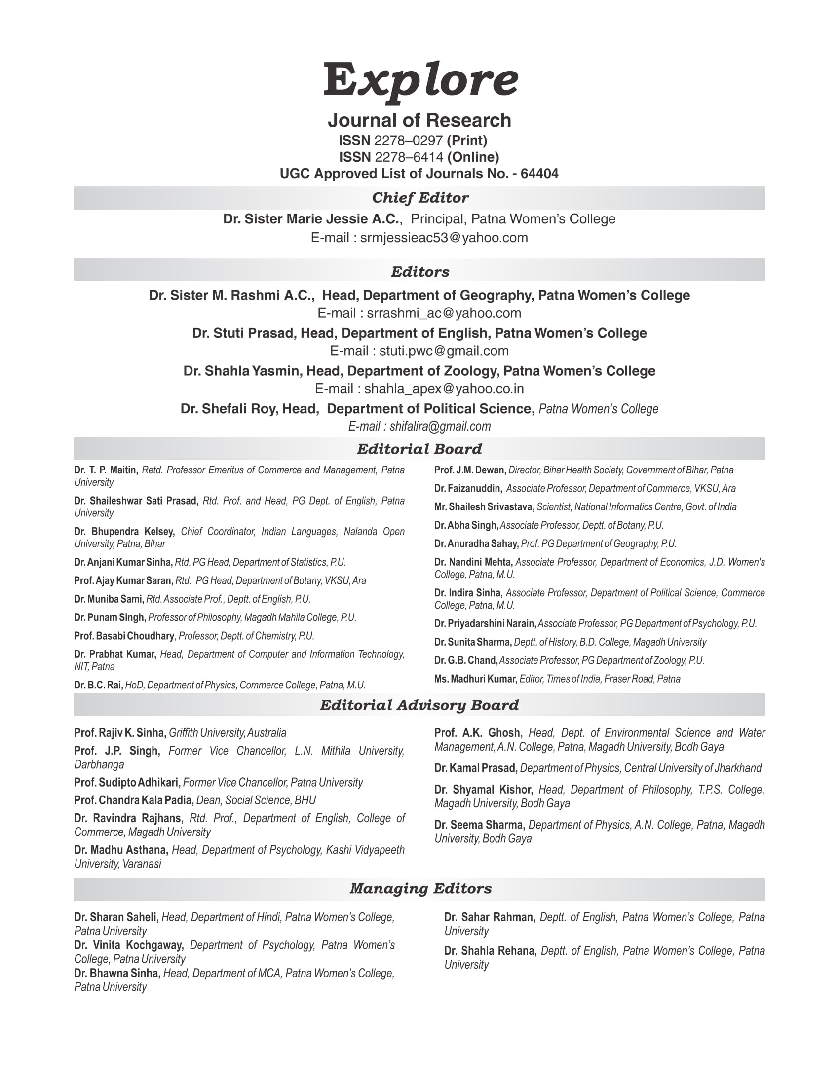 Best College in Patna | Journar of Research